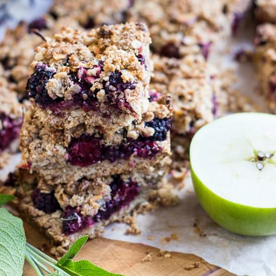 Blackberry + Sage Oat Crumble Bars