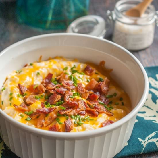 Loaded Mashed Cauliflower Casserole