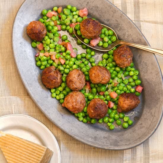 Lamb Meatballs & Buttered Peas