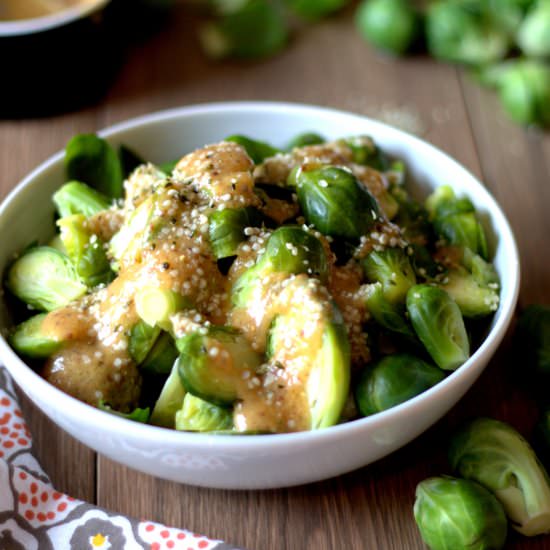 Ginger-Mustard-Miso Brussel Sprouts
