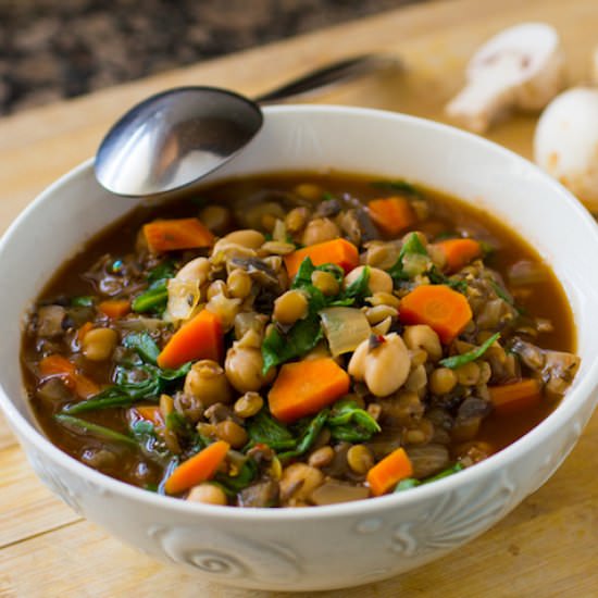 Easy Lentil Chickpea Stew