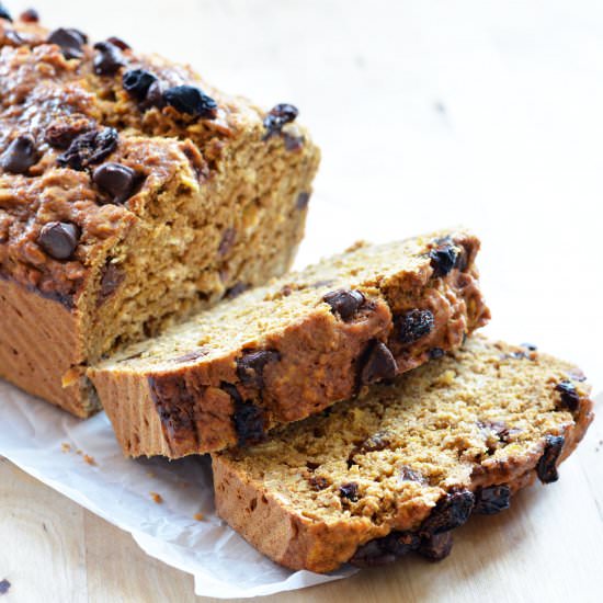 Vegan ChocolateRaisin Pumpkin Bread