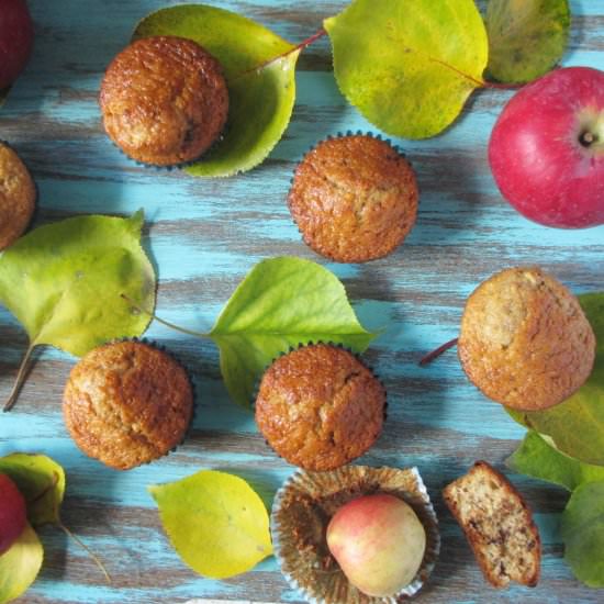 Apple muffins and soy candy bar