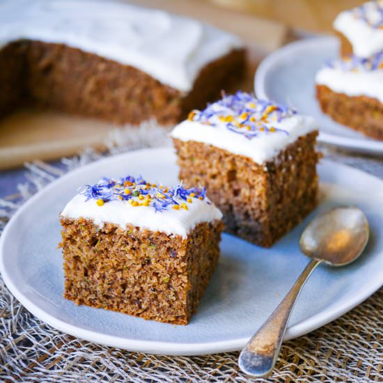 GF Oat Hazelnut and Zucchini Cake