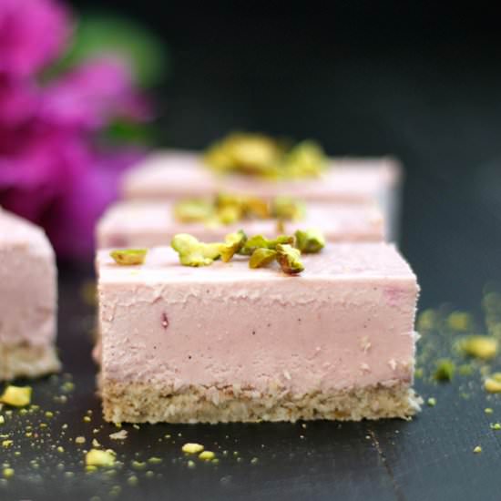 Pink Cashew Cream Parfait Slices