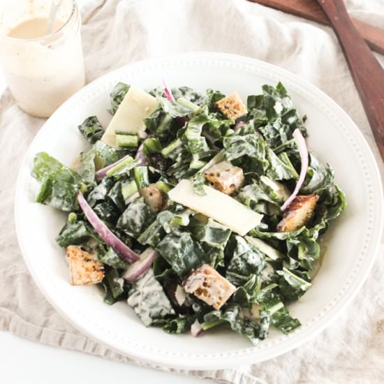 Healthy Kale Caesar Salad