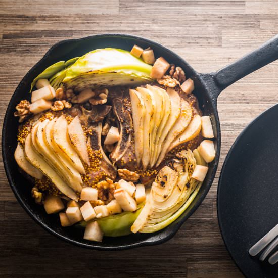 Skillet Pork Chop with Cabbage