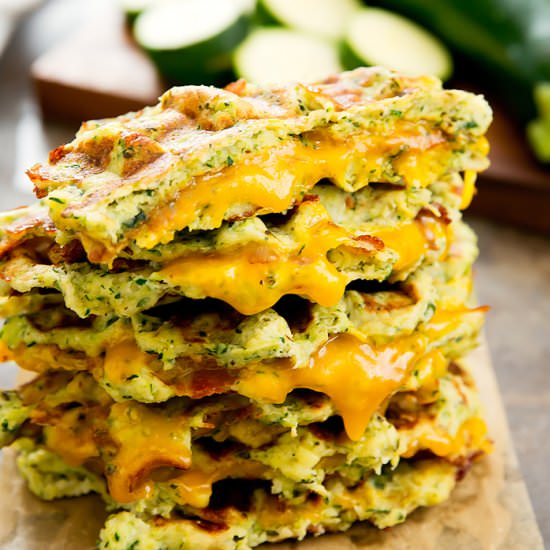 Zucchini Waffle Grilled Cheese