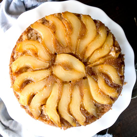 Cinnamon Pear Upside Down Cake