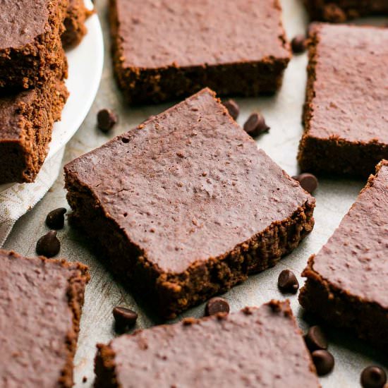 Almost Flourless Fudgy Brownies