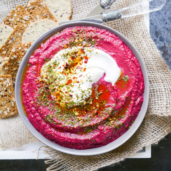 Dairy Free Beetroot and Lentil Dip