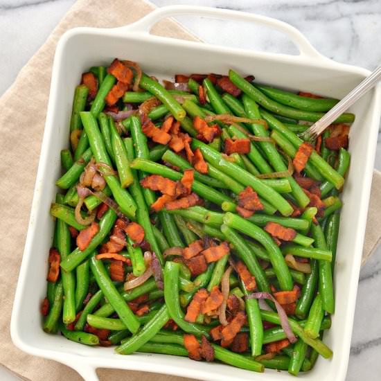 Green Beans with Shallots and Bacon