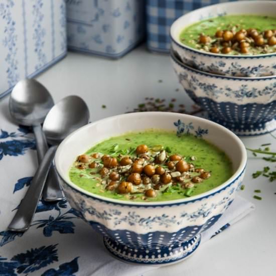 Broccoli Spinach Chickpea Soup