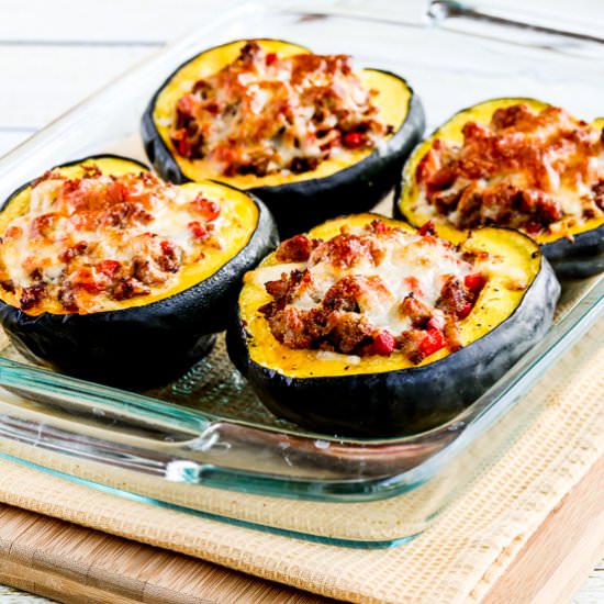 Sausage and Pepper Stuffed Squash