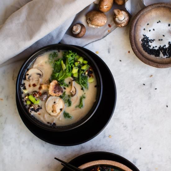 Vegetable Miso Soup With Soba Noodles