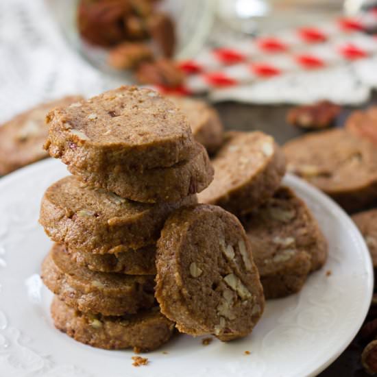 Vegan Pecan Shortbread Cookies