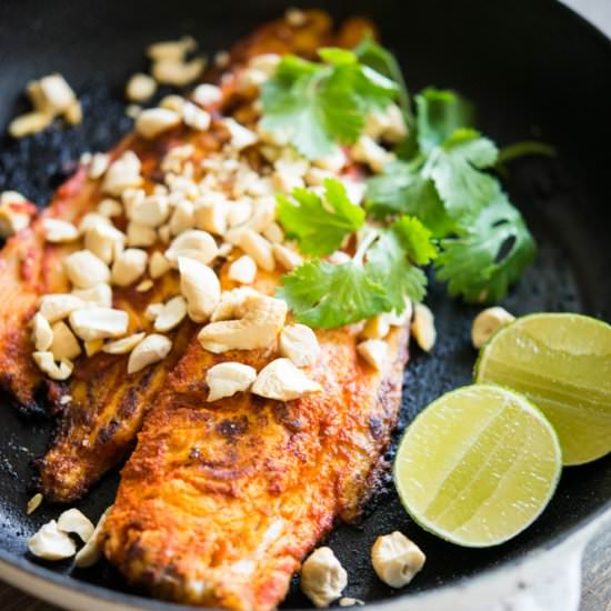 Red Curry Crusted White Fish