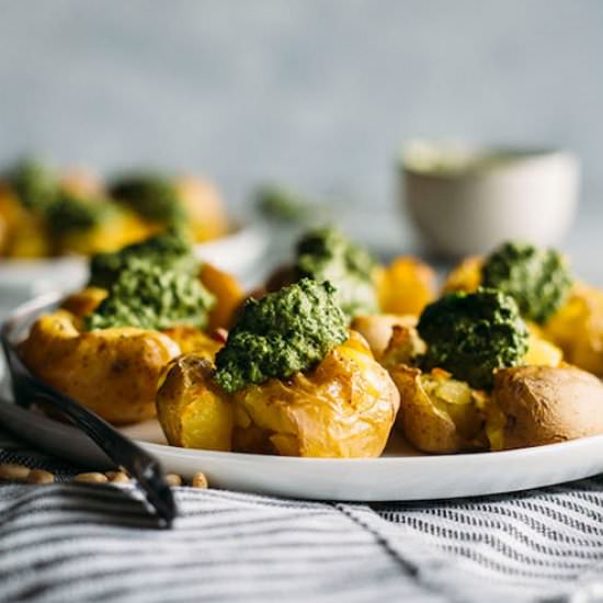 Pesto Smashed Potatoes