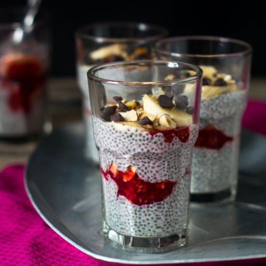 Chia Pudding with Raspberry Compote