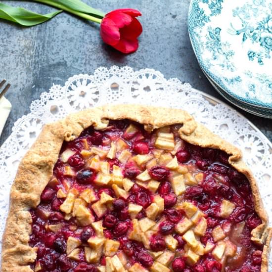 Cranberry Pear Galette with Pecan