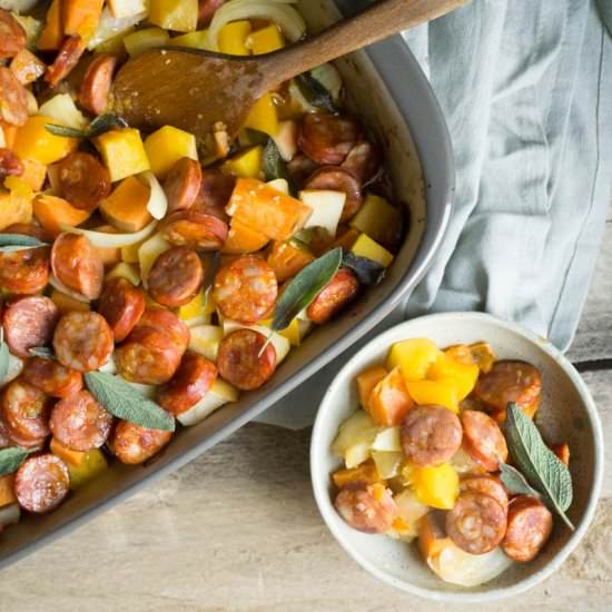 Sausage, Squash, & Apple Casserole