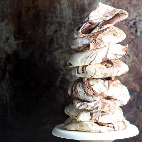 Chocolate Swirled Vegan Meringues