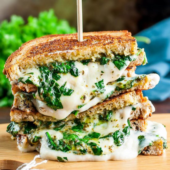 Vegan Spinach Pesto Grilled Cheese