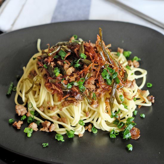 Minced Pork Noodles & Scallion Oil