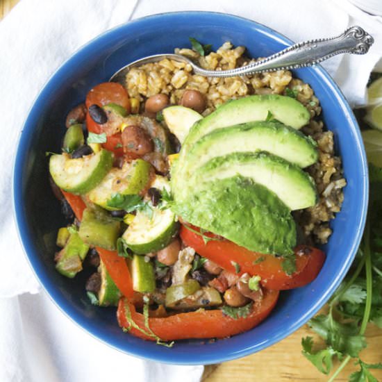 Loaded Vegetable Beans and Rice
