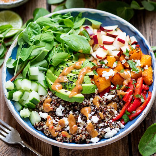 Vegetarian Buddha Bowls with Spicy
