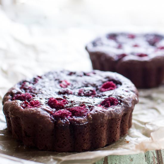 Dark Chocolate and Raspberry Tarts