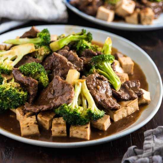 Chinese Beef and Broccoli with Tofu