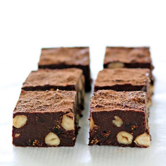 Chocolate, Hazelnut & Fig Squares