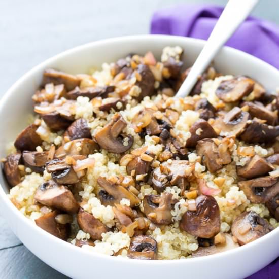 Garlic Roasted Mushrooms and Quinoa