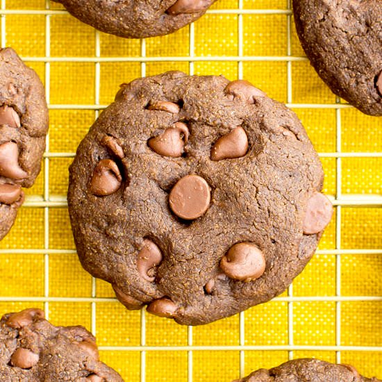 Vegan Double Chocolate Chip Cookies