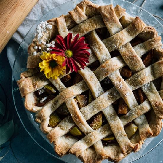 Chai Spice Vegan Pear Pie