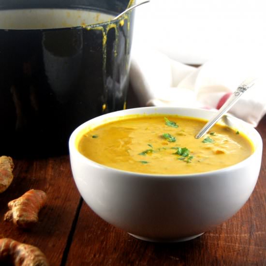 Fresh turmeric root curry