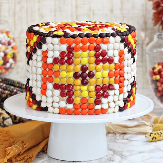 Patterned M&M Cake