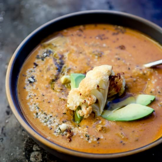Vegan Sweet Potato-Cauliflower Soup