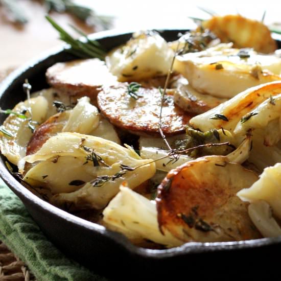 Oven Roasted Potatoes and Fennel