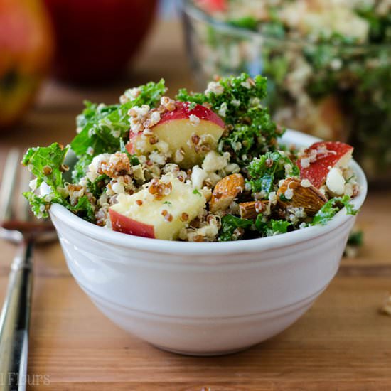 Apple, Quinoa, & Almond Kale Salad