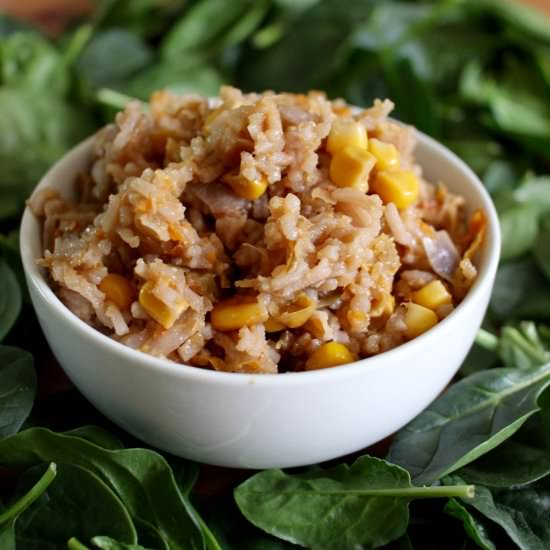 Asian Rice with Cabbage and Corn