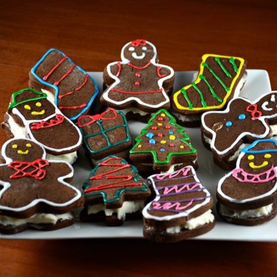 Christmas Stuffed Gingerbread Cookies