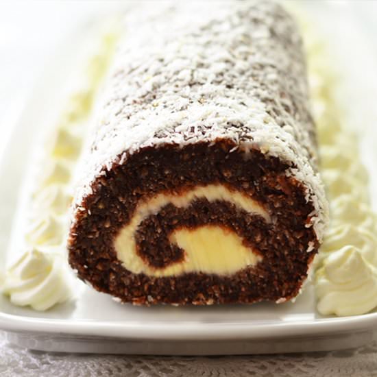 Chocolate Coconut Roll (No Bake)