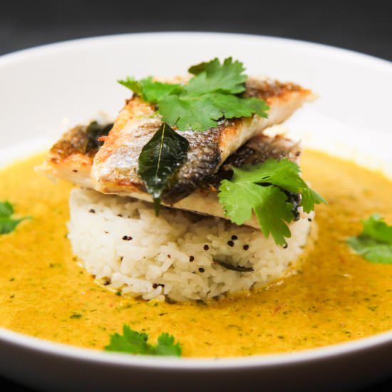 Simple Herbal Curry with Sea Bass