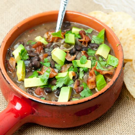 Black Bean Soup with Bacon