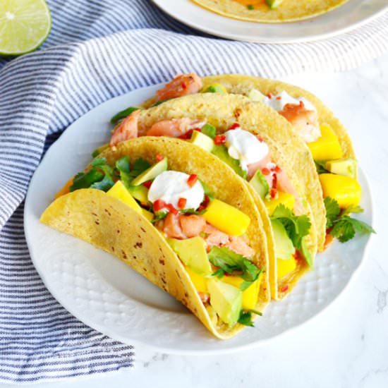 Thai Salmon Tacos with Mango-Avocado