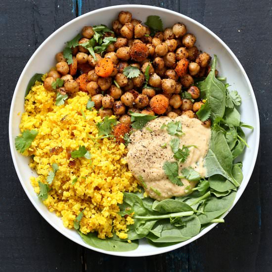 Turmeric Cauliflower Rice bowl
