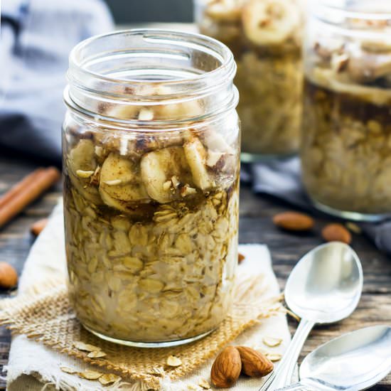 Almond Butter Banana Overnight Oats