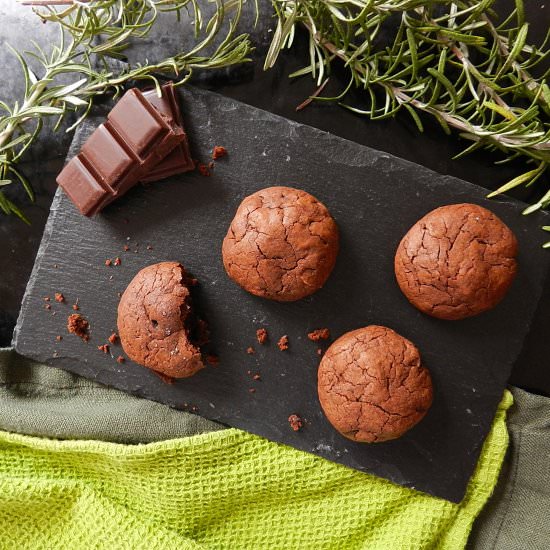 Chocolate Cookies with Rosemary
